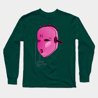 Cyber Mask Plug AI Cyborg Pink Future Gift Funny Long Sleeve T-Shirt